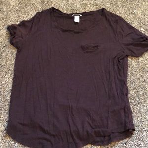Brown tshirt with faux pocket